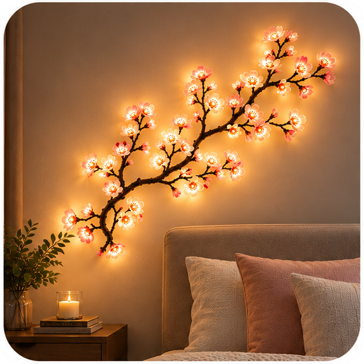 LED Cherry Blossom Wall Light | Decorative Floral Accent Lighting