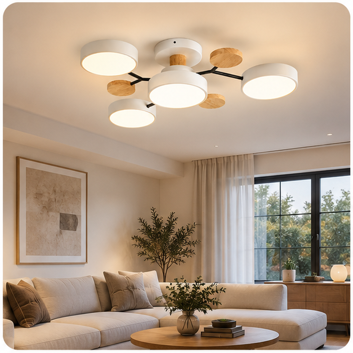 Nordic Modern LED Ceiling Light | Multi-Disc Flush Mount Fixture