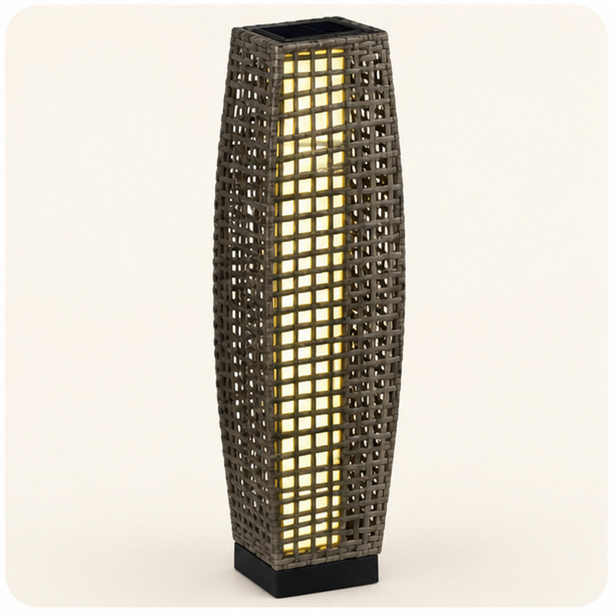 Solar Rattan Floor Lamp 4K product view