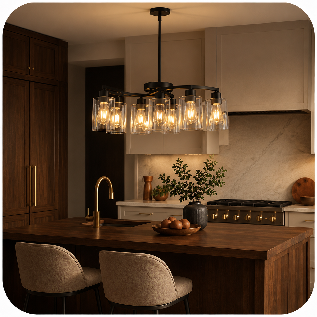 9-Light Black Chandeliers