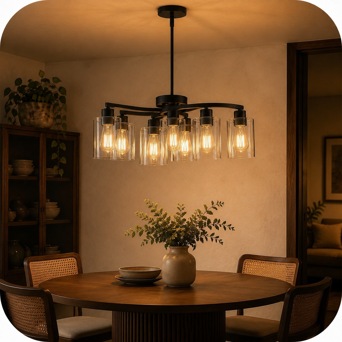 9-Light Black Chandeliers