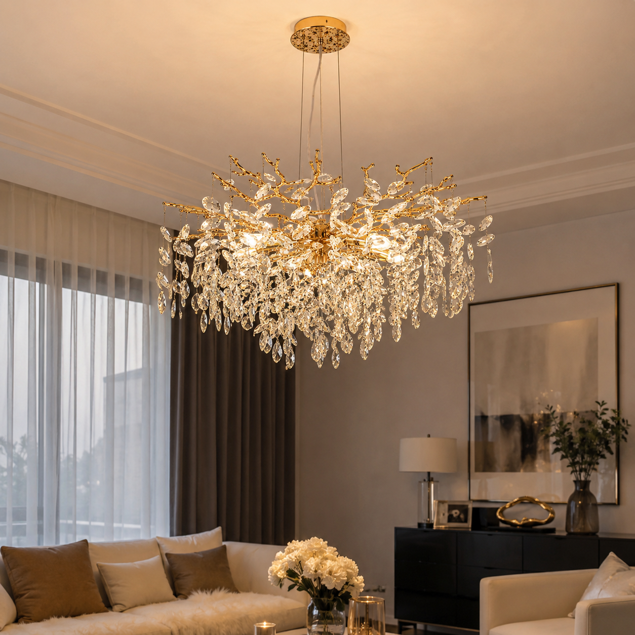 Modern Branch Crystal Chandelier