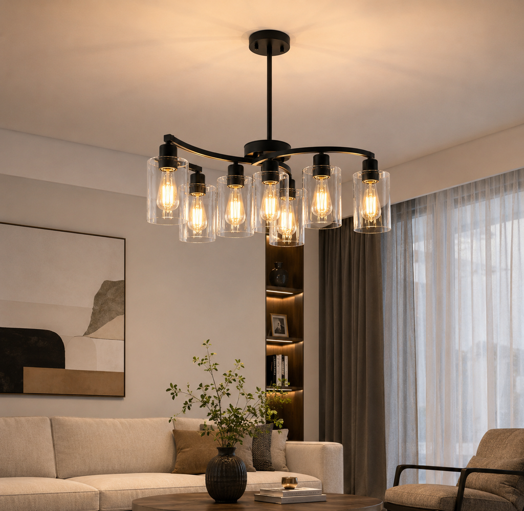 9-Light Black Chandeliers