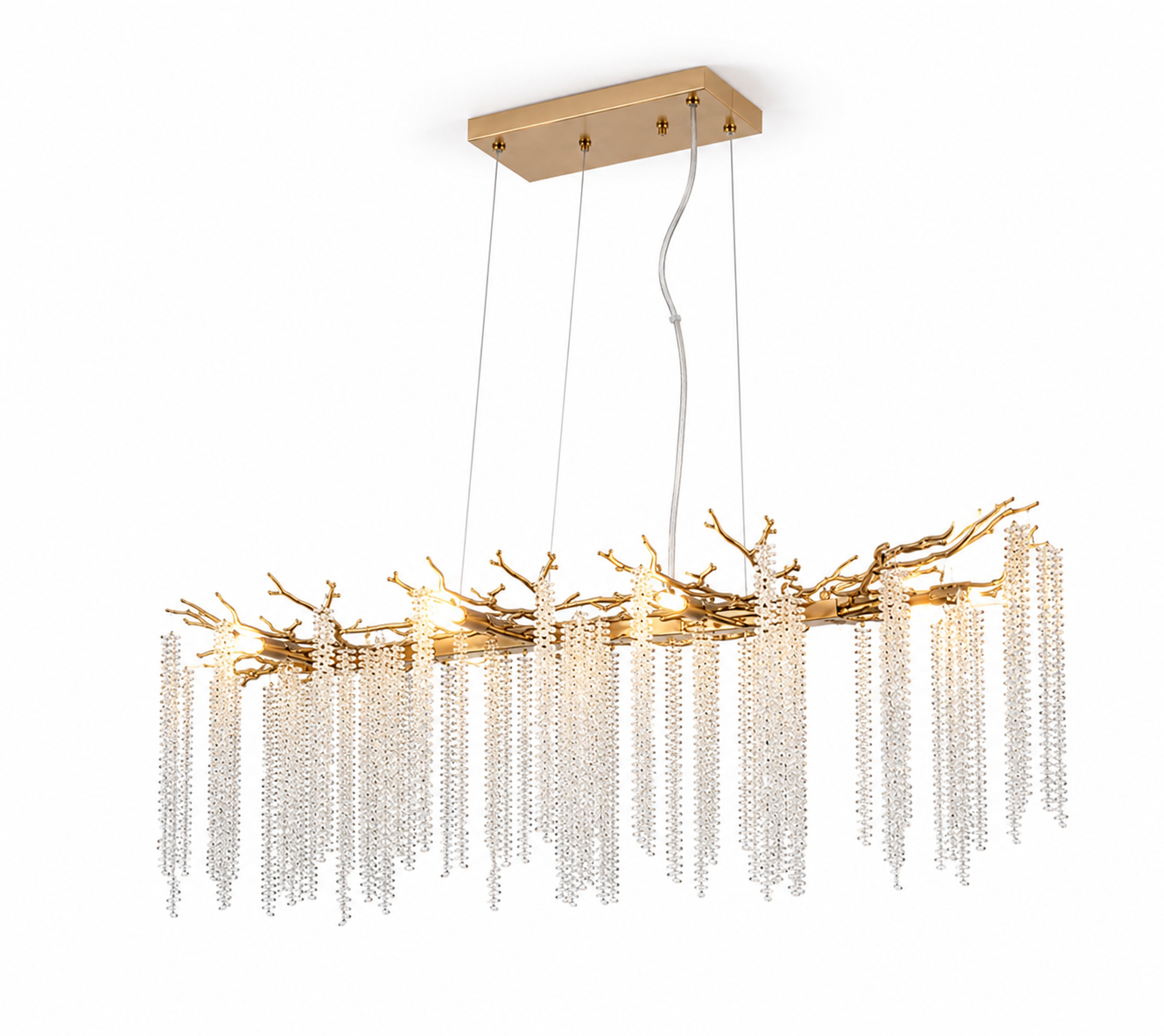Crystal Strand Golden Pendant Light