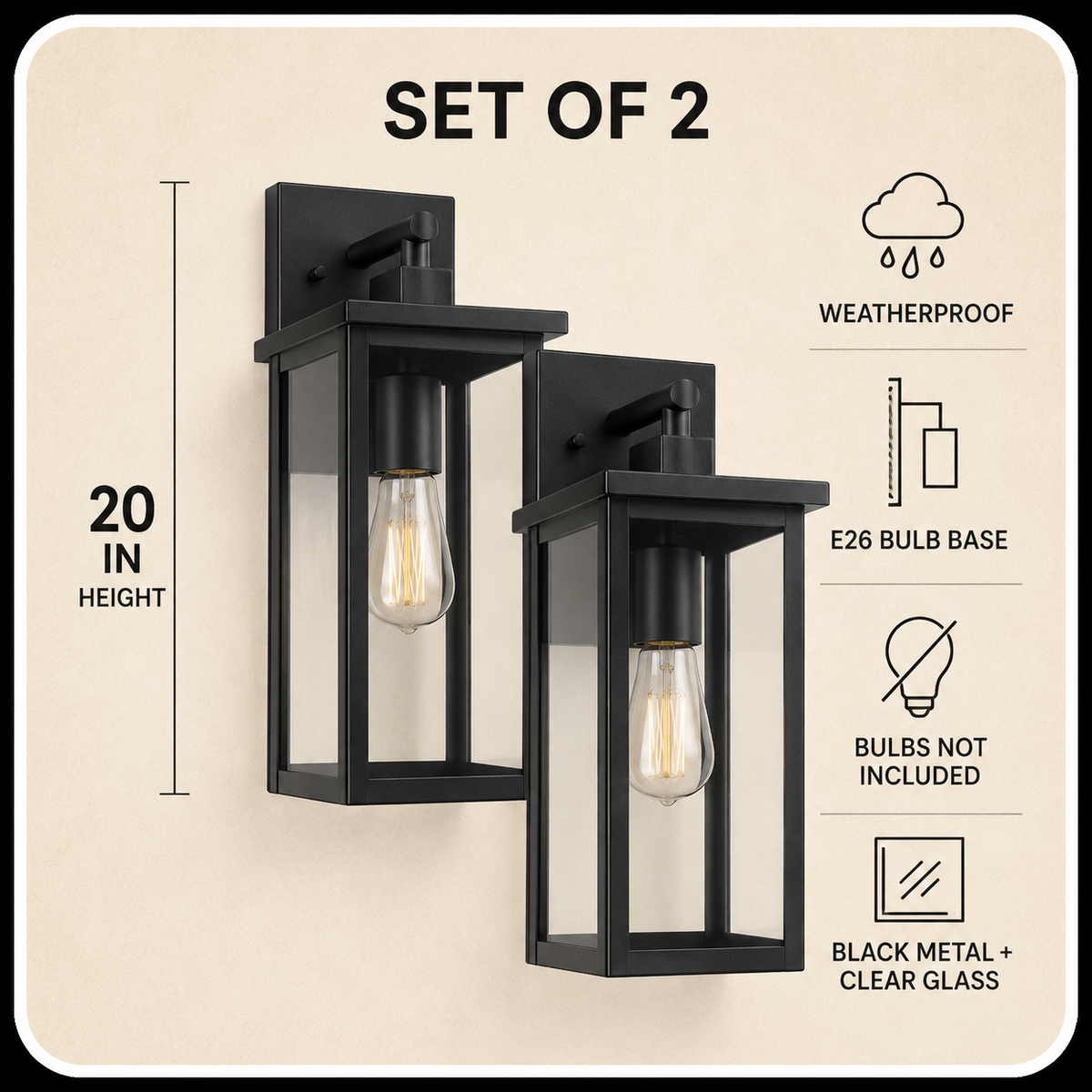 2 Wall Lanterns