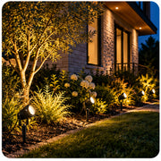 LED Landscape Spotlights modern garden scene