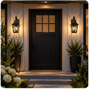 Lucello outdoor wall lanterns at front entry
